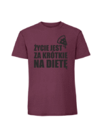 Męska koszulka  z nadrukiem – zycie jest za krótkie na diete - obrazek 7