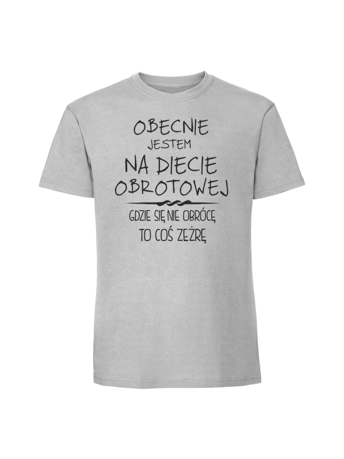 HU00228_pastelowy_szary.png Męska koszulka z nadrukiem – obecnie jestem na diecie obrotowej - obrazek 1