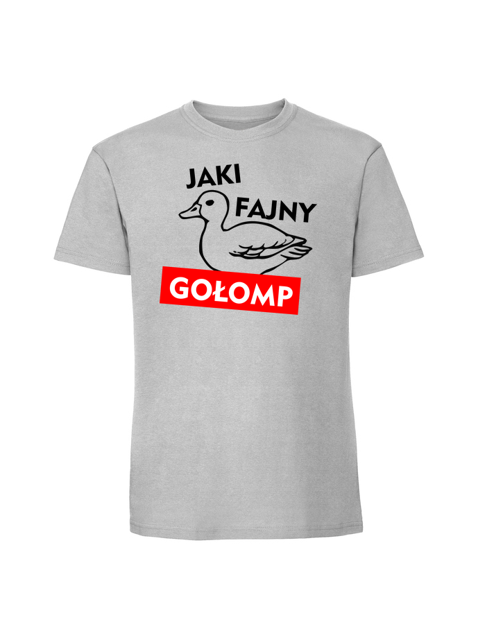 HU00241_pastelowy_szary.png Męska koszulka z nadrukiem – Jaki fajny gołomp - obrazek 1
