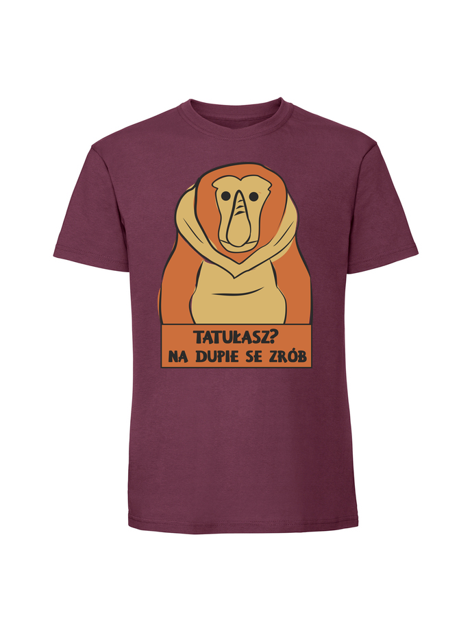 HU00245_burgundowa.png Męska koszulka z nadrukiem – Nosacz Tatułasz - obrazek 5
