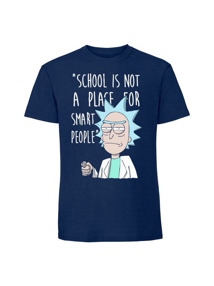 HU00251_granatowa.png Męska koszulka z nadrukiem – SCHOOL IS NOT A PLACE TO SMART PEOPLE - obrazek 4