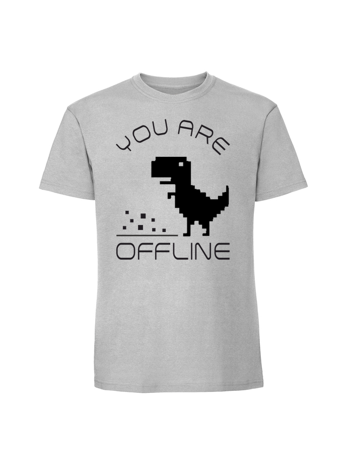 HU00257_pastelowy_szary.png Męska koszulka z nadrukiem – You are offline - obrazek 1