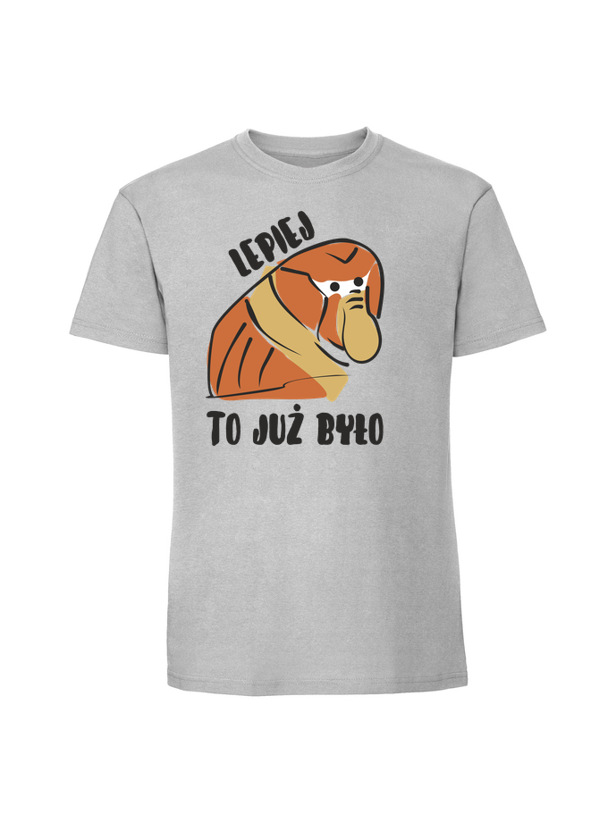 HU00279_pastelowy_szary.png Męska koszulka z nadrukiem – Nosacz LEPIEJ TO JUŻ BYŁO - obrazek 4