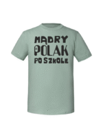 Męska koszulka  z nadrukiem – Mądry polak po szkole - obrazek 5