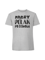 Męska koszulka  z nadrukiem – Mądry polak po szkole - obrazek 6
