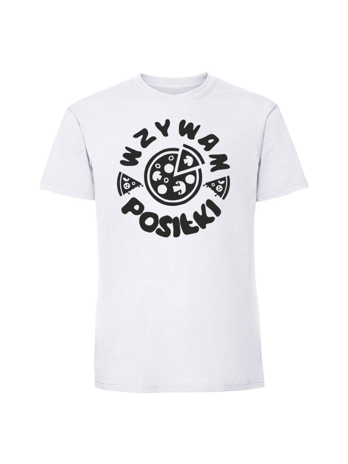 HU00282_biala.png Męska koszulka z nadrukiem – Wzywam posiłki - obrazek 4