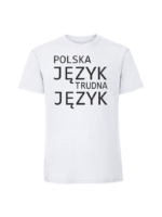Męska koszulka  z nadrukiem – Polska język trudna język