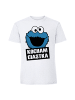 Męska koszulka  z nadrukiem – KOCHAM CIASTKA - obrazek 5
