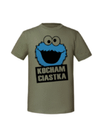 Męska koszulka  z nadrukiem – KOCHAM CIASTKA