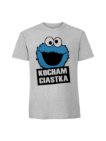 Męska koszulka  z nadrukiem – KOCHAM CIASTKA - obrazek 3