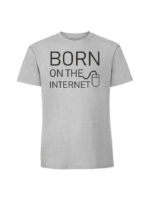 Męska koszulka  z nadrukiem – BORN ON THE INTERNET - obrazek 7