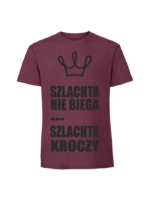 Męska koszulka  z nadrukiem – SZLACHTA NIE BIEGA SZLACHTA KROCZY - obrazek 4