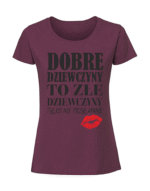 Damska koszulka  z nadrukiem – Dobre dziewczyny to złe dziewczyny - obrazek 4