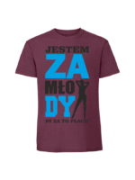 Męska koszulka  z nadrukiem – Za mjłody by za to płacić - obrazek 4