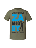 Męska koszulka  z nadrukiem – Za mjłody by za to płacić - obrazek 3