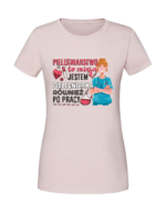 Damska koszulka  z nadrukiem – pielęgniarstwo to misja jestem pielęgniarką również po pracy - obrazek 3