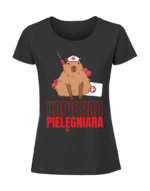 Damska koszulka  z nadrukiem – capybara pielęgniara - obrazek 4