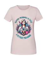 Damska koszulka  z nadrukiem – najlepsza pielęgniarka na świecie a po pracy psia mama - obrazek 3