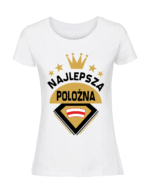 Damska koszulka  z nadrukiem – Najlepsza Położna - obrazek 3