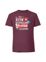 Męska koszulka  z nadrukiem – sypiam z pielęgniarką jestem bezpieczny v2 - obrazek 3