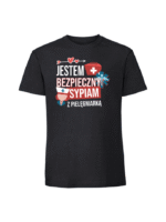 Męska koszulka  z nadrukiem – sypiam z pielęgniarką jestem bezpieczny v2 - obrazek 7