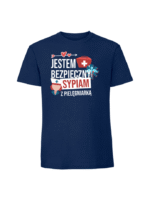 Męska koszulka  z nadrukiem – sypiam z pielęgniarką jestem bezpieczny v1 - obrazek 2
