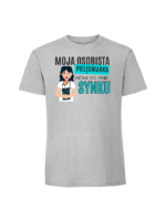 Męska koszulka  z nadrukiem – moja osobista pielęgniarka mówi do mnie synku v1 - obrazek 3
