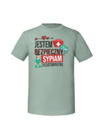 Męska koszulka  z nadrukiem – jestem bezpieczny sypiam z fizjoterapeutką v2 - obrazek 6