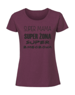 Damska koszulka  z nadrukiem – SUPER MAMA ŻONA ZMĘCZONA - obrazek 3