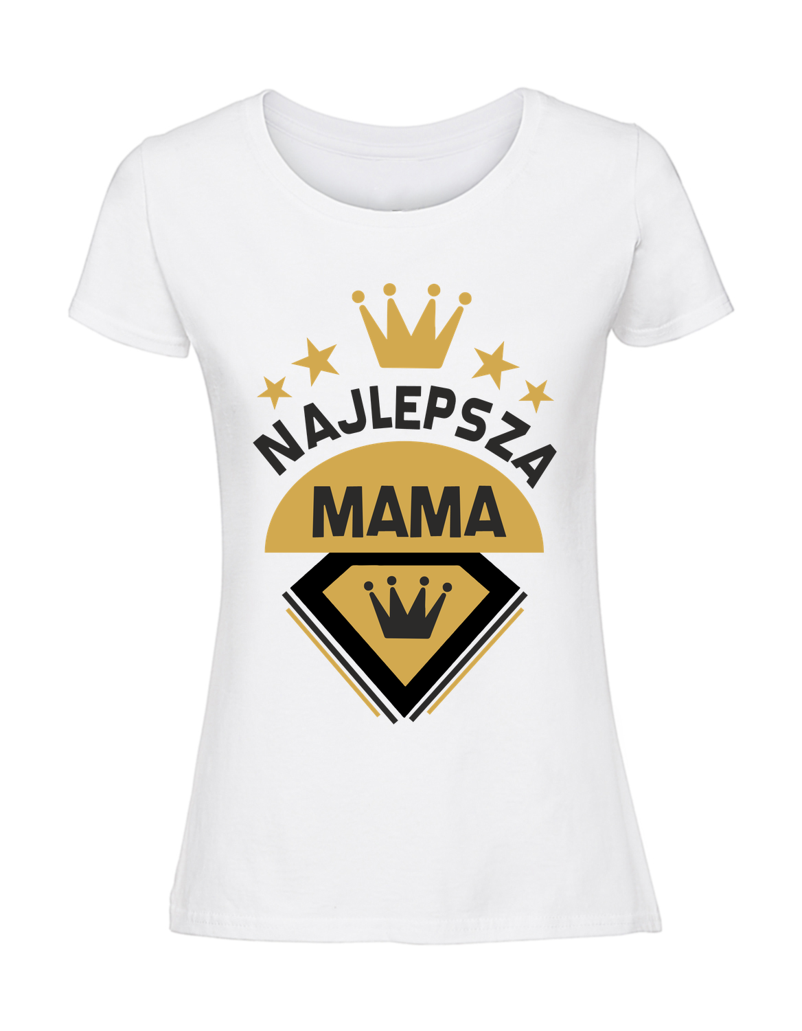 MM00017_biala.png Damska koszulka z nadrukiem – Najlepsza mama na świecie 1 - obrazek 1