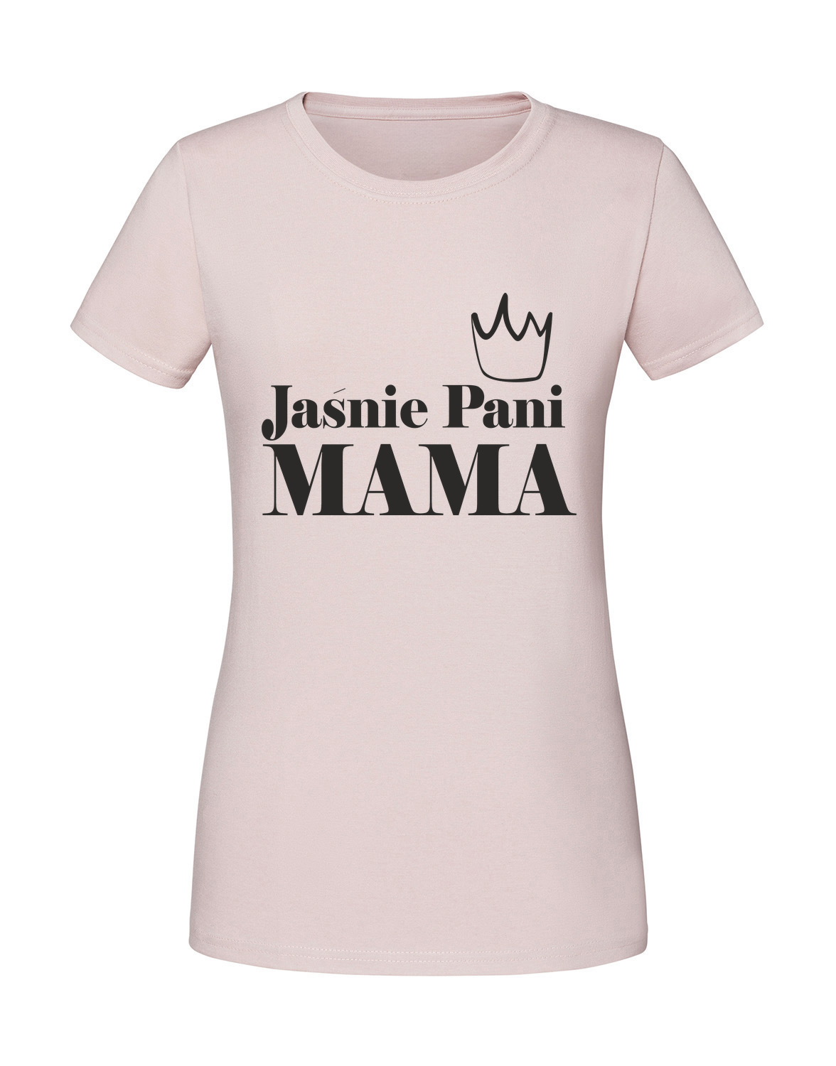 MM00030_pudrowy_roz.png Damska koszulka z nadrukiem – jaśnie pani mama - obrazek 1