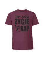 Męska koszulka  z nadrukiem – Jakie życie taki rap