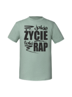Męska koszulka  z nadrukiem – Jakie życie taki rap - obrazek 2