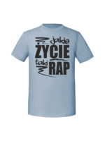 Męska koszulka  z nadrukiem – Jakie życie taki rap - obrazek 5