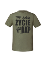 Męska koszulka  z nadrukiem – Jakie życie taki rap - obrazek 4