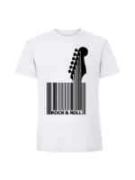 Męska koszulka  z nadrukiem – KOD KRESKOWY GITARA ROCK N ROLL - obrazek 2