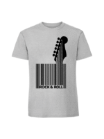 Męska koszulka  z nadrukiem – KOD KRESKOWY GITARA ROCK N ROLL - obrazek 3
