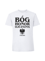 Męska koszulka  z nadrukiem – BÓG HONOR OJCZYZNA POLSKA - obrazek 4
