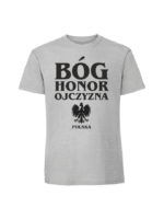 Męska koszulka  z nadrukiem – BÓG HONOR OJCZYZNA POLSKA - obrazek 3