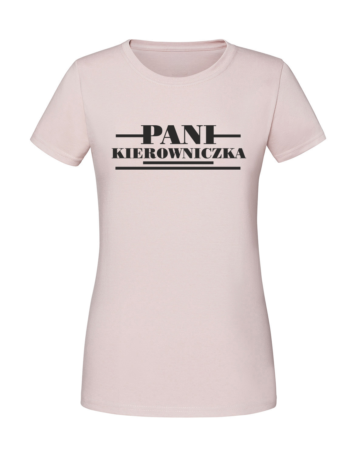 PC00007_pudrowy_roz.png Damska koszulka z nadrukiem – PANI KIEROWNICZKA - obrazek 1
