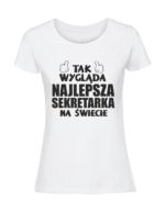 Damska koszulka  z nadrukiem – najlepsze sekretarka - obrazek 3