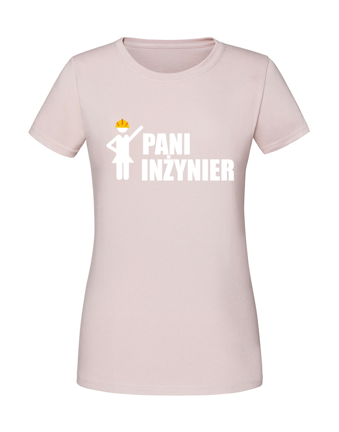PC00013_pudrowy_roz.png Damska koszulka z nadrukiem – PANI INŻYNIER - obrazek 1