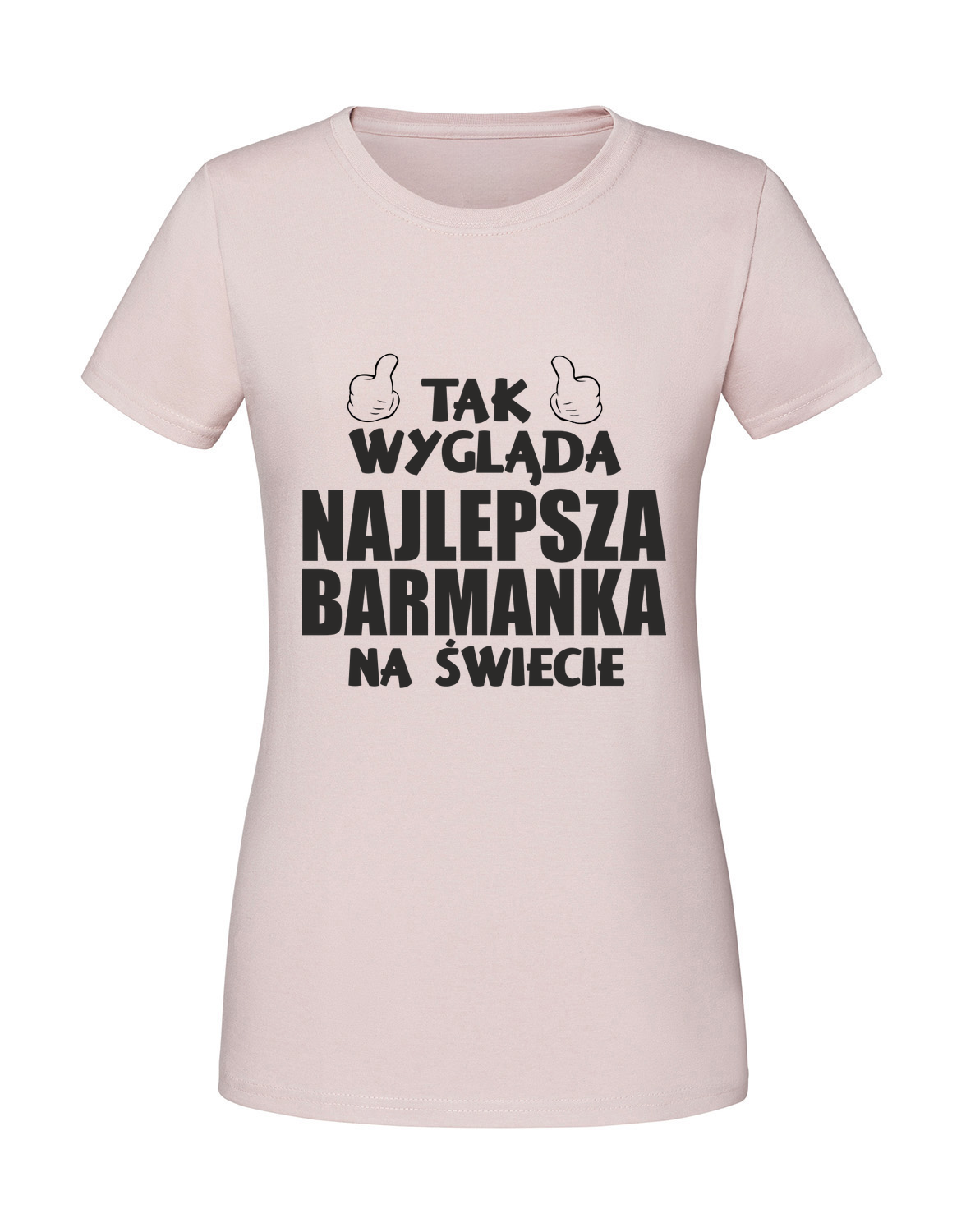 PC00014_pudrowy_roz.png Damska koszulka z nadrukiem – NAJLEPSZA BARMANKA - obrazek 1