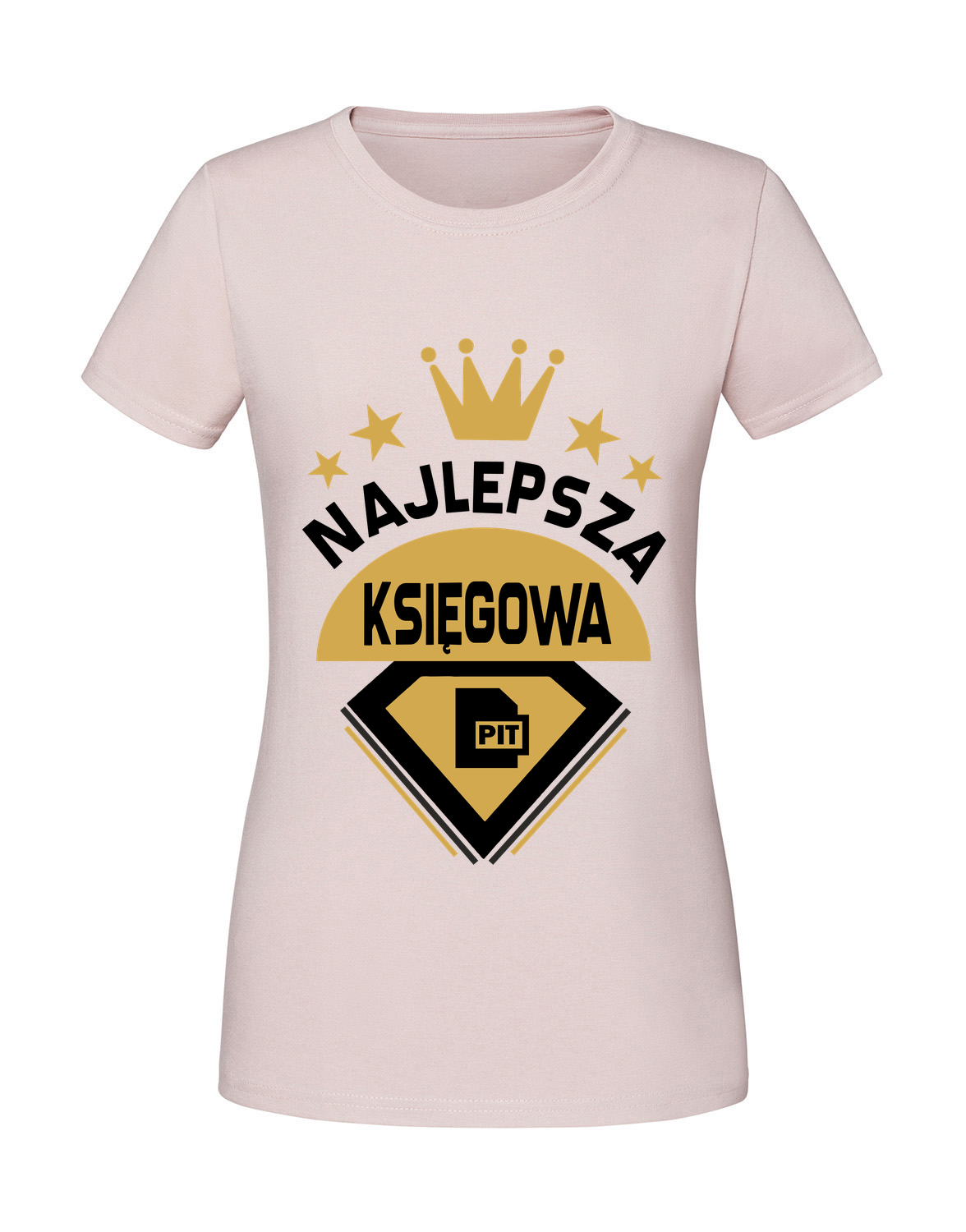 PC00016_pudrowy_roz.png Damska koszulka z nadrukiem – Najlepsza księgowa - obrazek 1