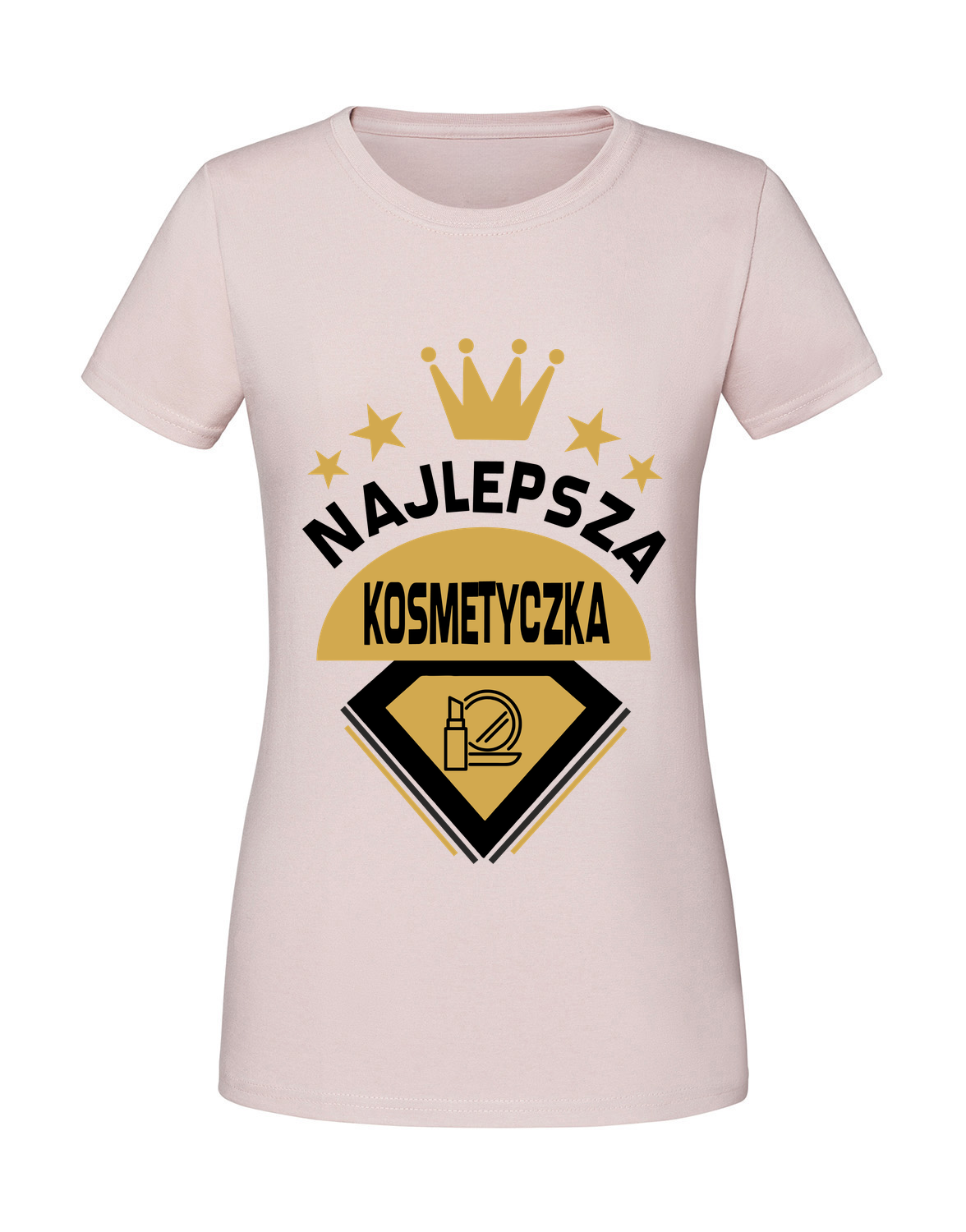 PC00017_pudrowy_roz.png Damska koszulka z nadrukiem – Najlepsza Kosmetyczka - obrazek 1