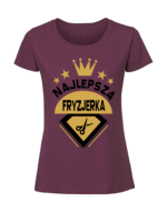 Damska koszulka  z nadrukiem – Najlepsza Fryzjerka v2 - obrazek 4