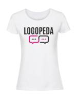 Damska koszulka  z nadrukiem – logopeda - obrazek 3