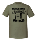 Męska koszulka  z nadrukiem – Najlepszy Dentysta + Imię - obrazek 6
