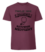 Męska koszulka  z nadrukiem – Najlepszy Ratownik Medyczny + Imię - obrazek 6