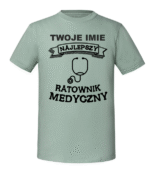 Męska koszulka  z nadrukiem – Najlepszy Ratownik Medyczny + Imię - obrazek 7